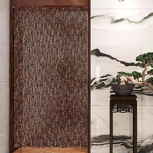 Wcxixo Wood and Bamboo Beaded Curtain for Doorway