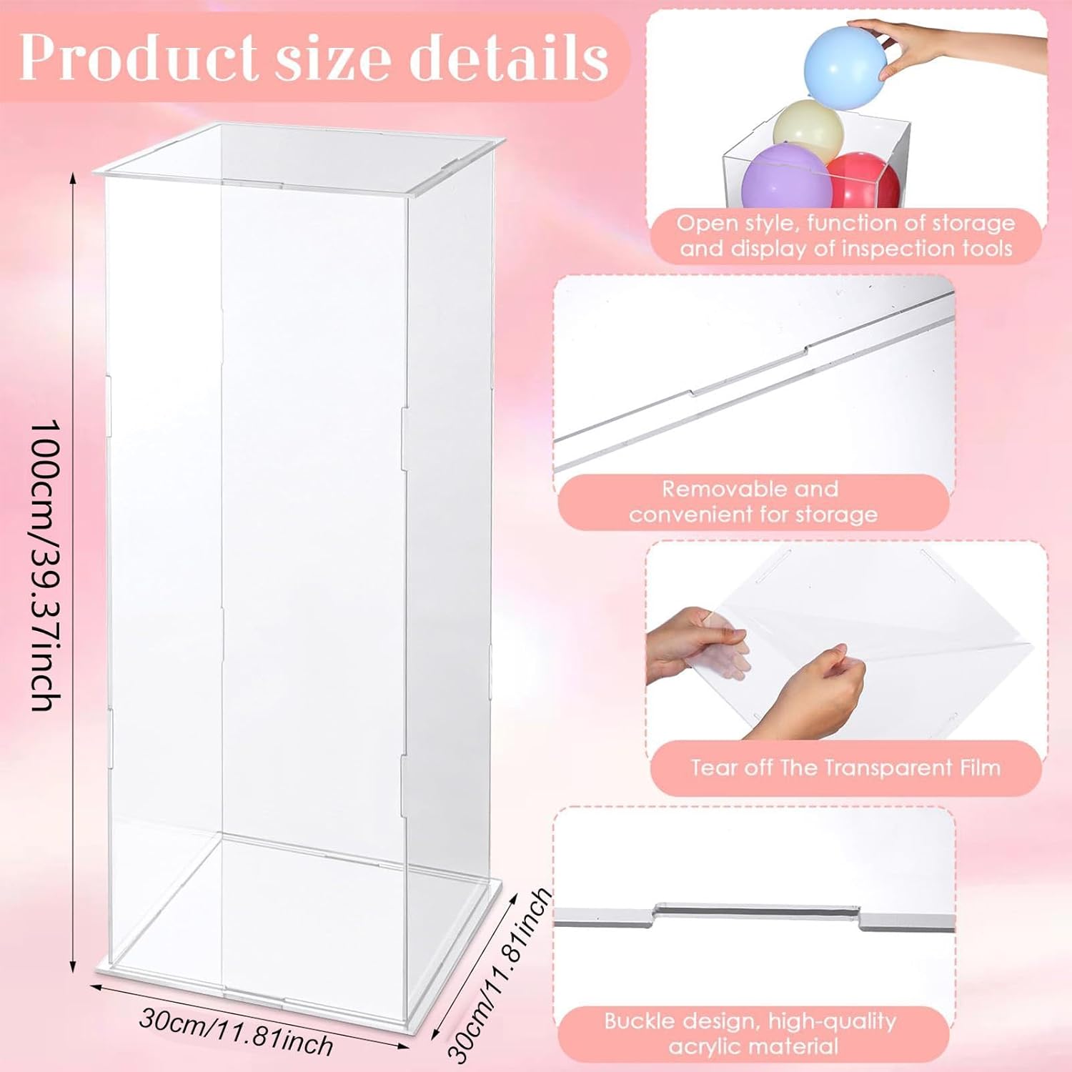 Set Of 2 Cube Pedestal 40 Inch Tall Display Stand