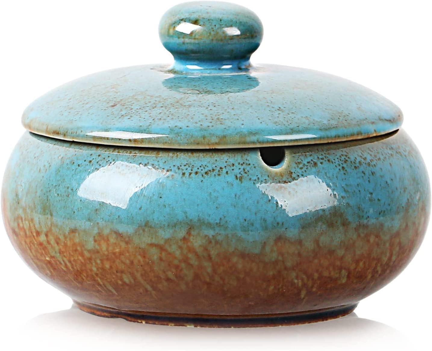 RONXS Ceramic Ashtray with Lid for Outdoor Use