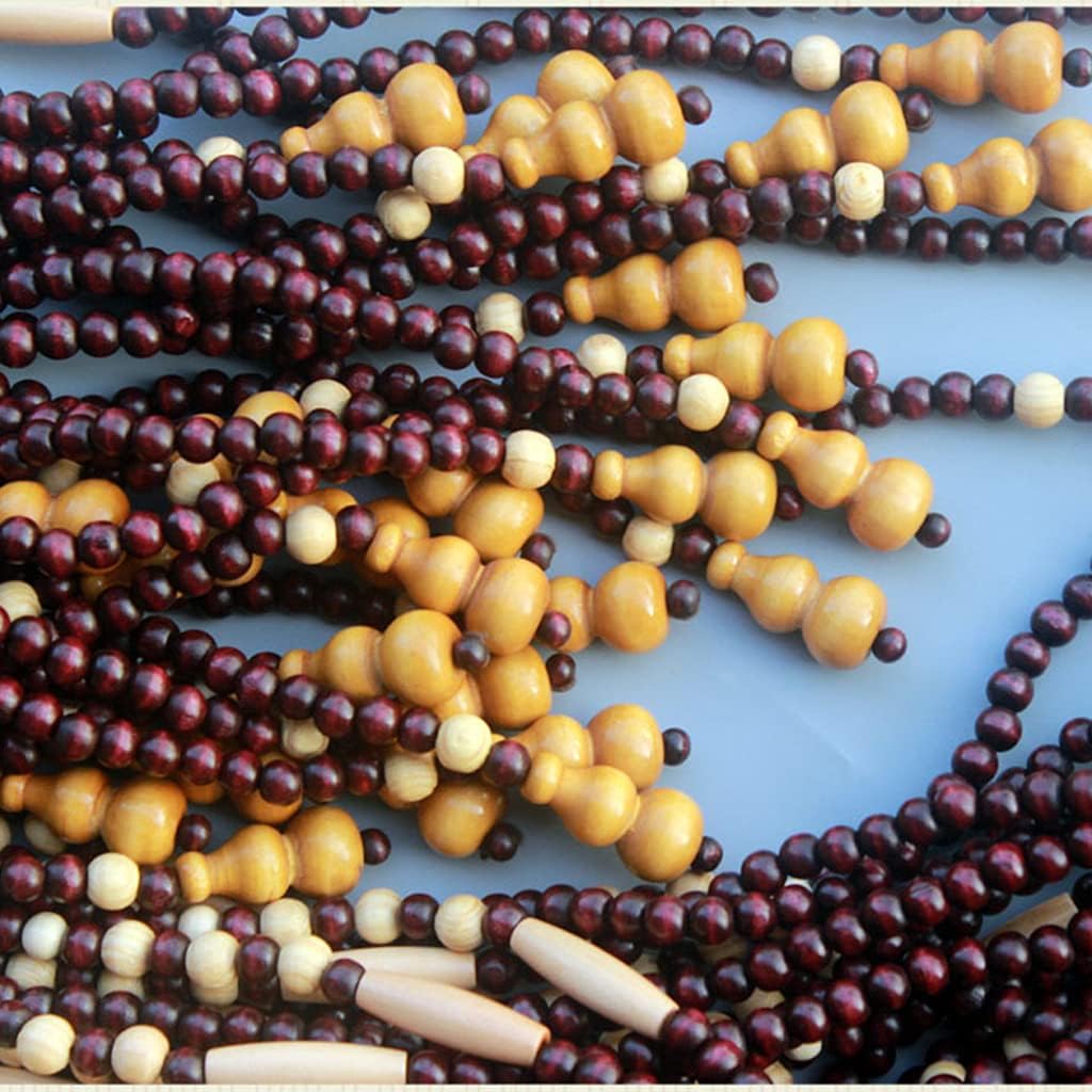 ZHOUXIAO Natural Wood Beaded Curtain for Doorways