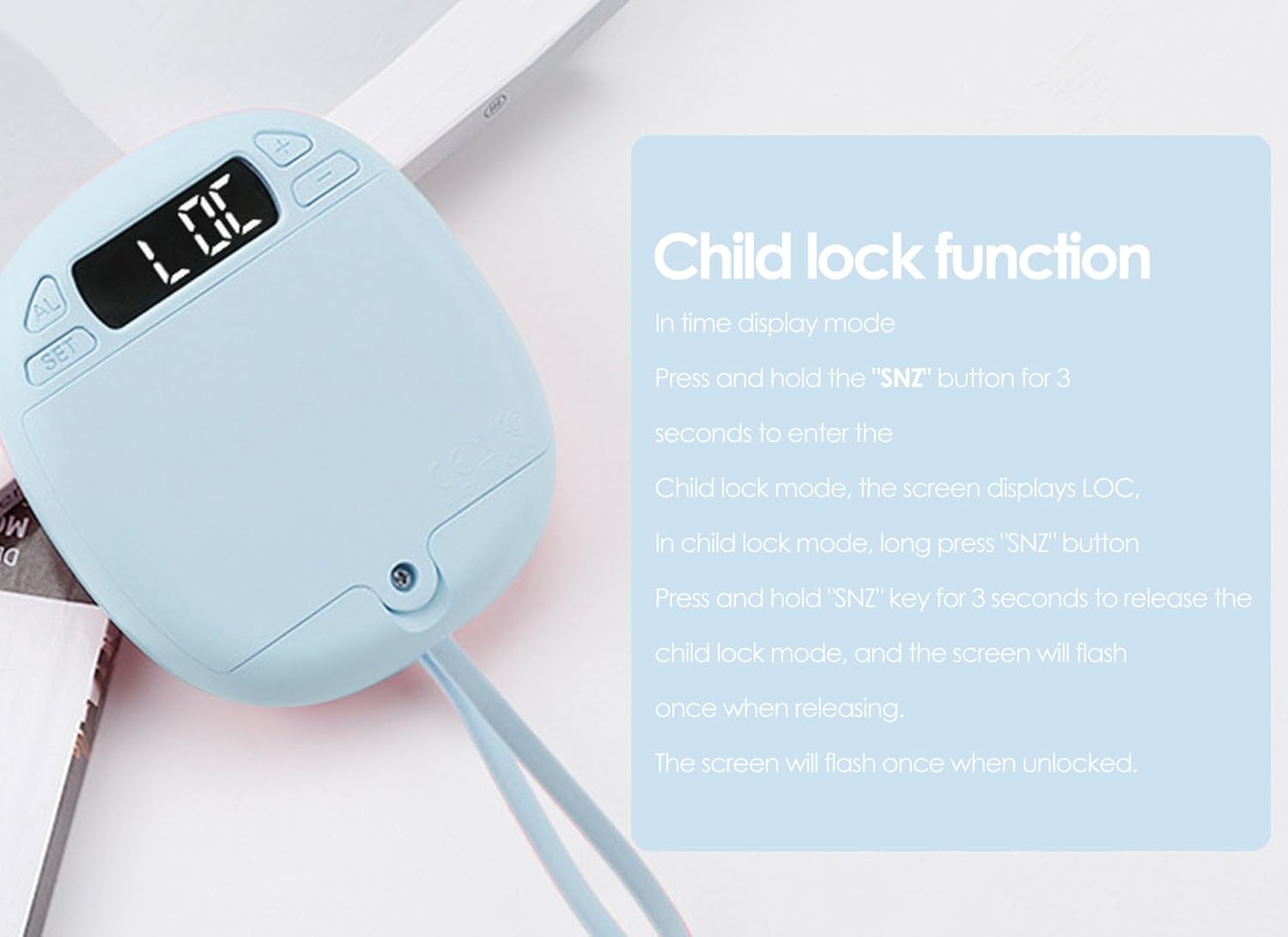 Dpofirs Vibration Alarm Clock for The Deaf with LED Display
