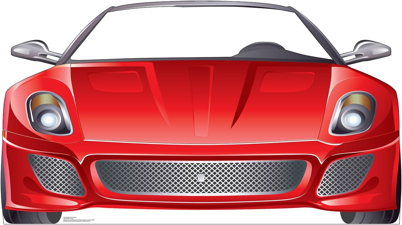 Red Sports Car Stand-in Life Size Cardboard Cutout