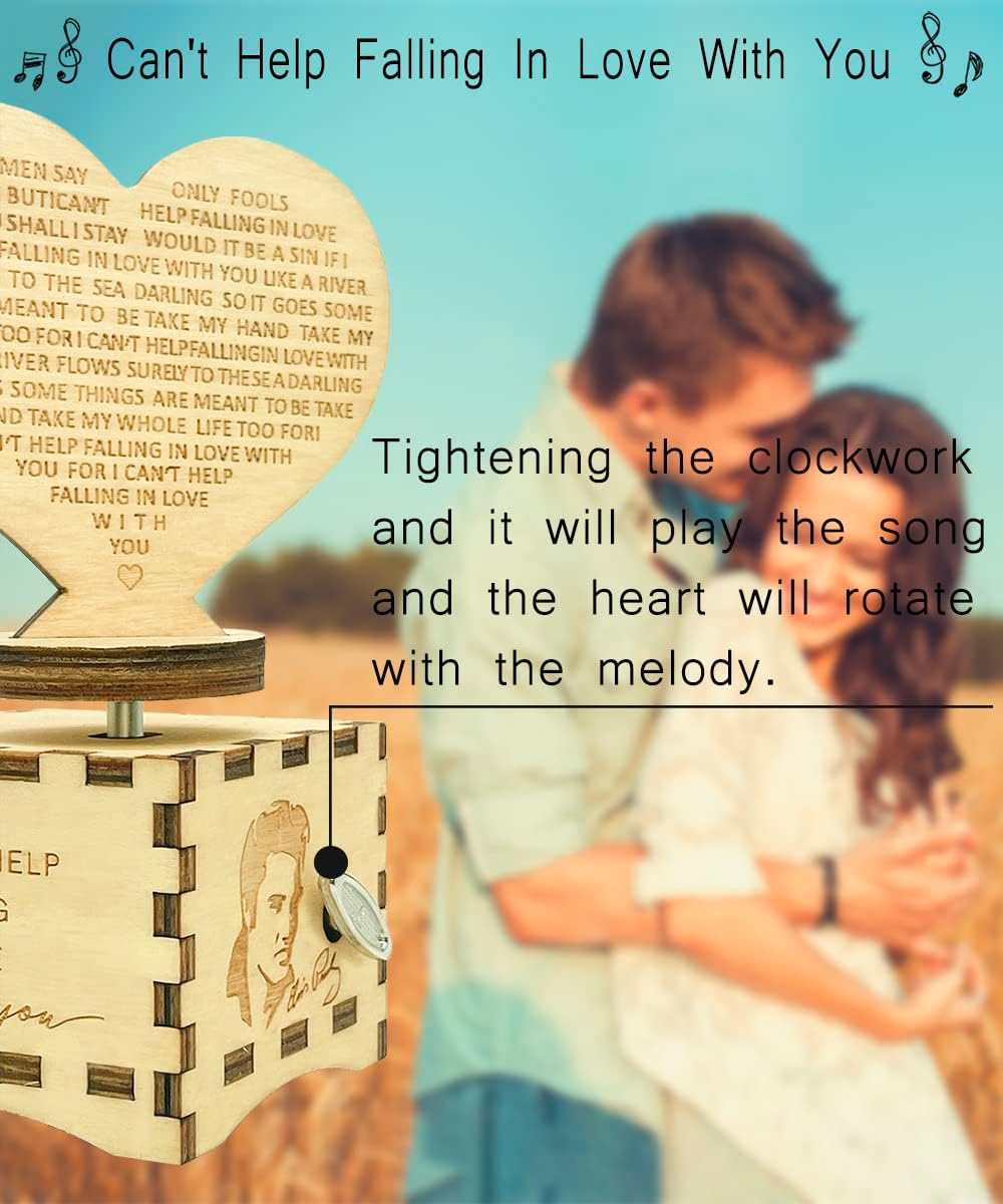 Sooharic Cant Help Falling in Love Wooden Music Box