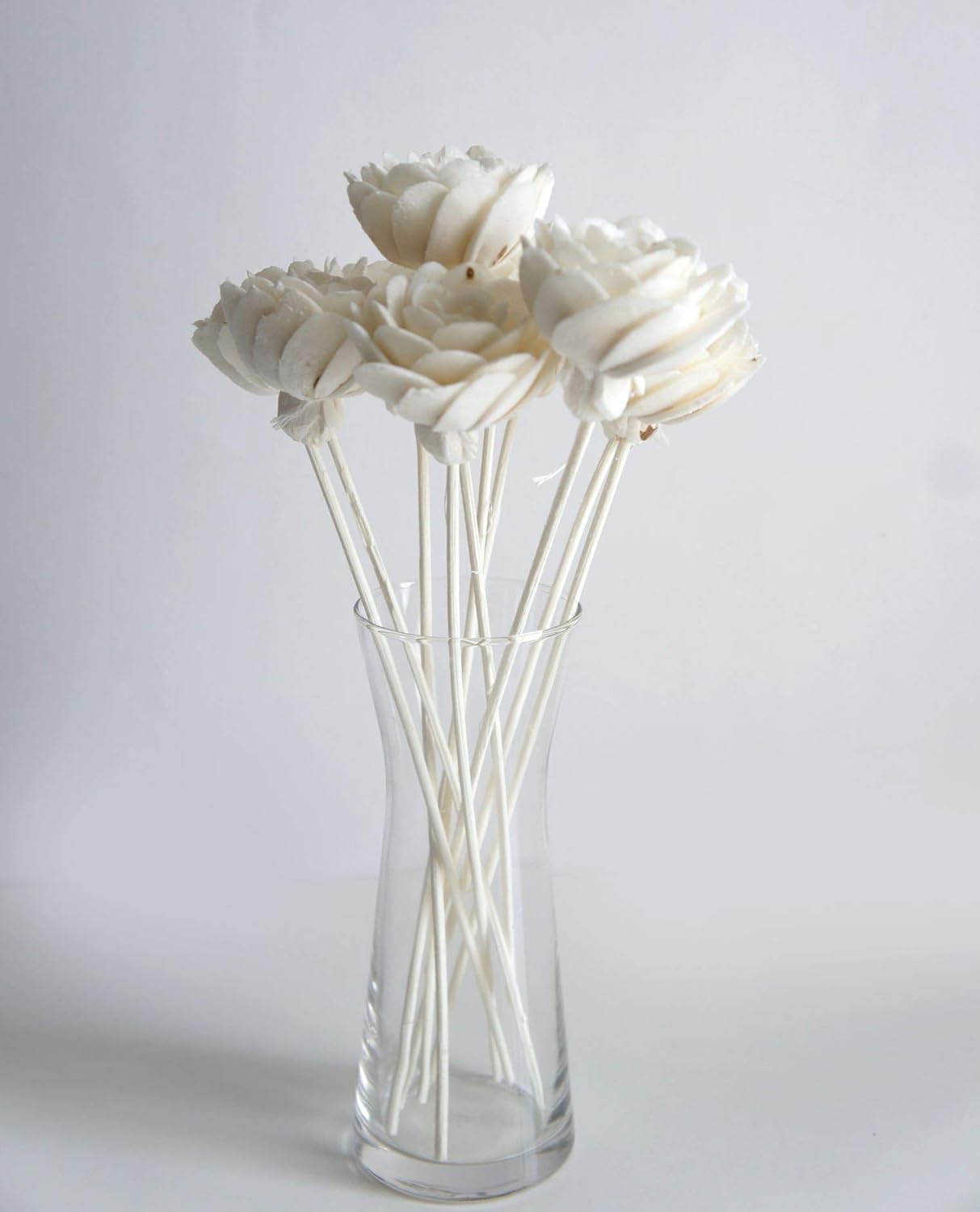 10 Damask Rose Sola Flower Reed Diffuser Set by Plawanature