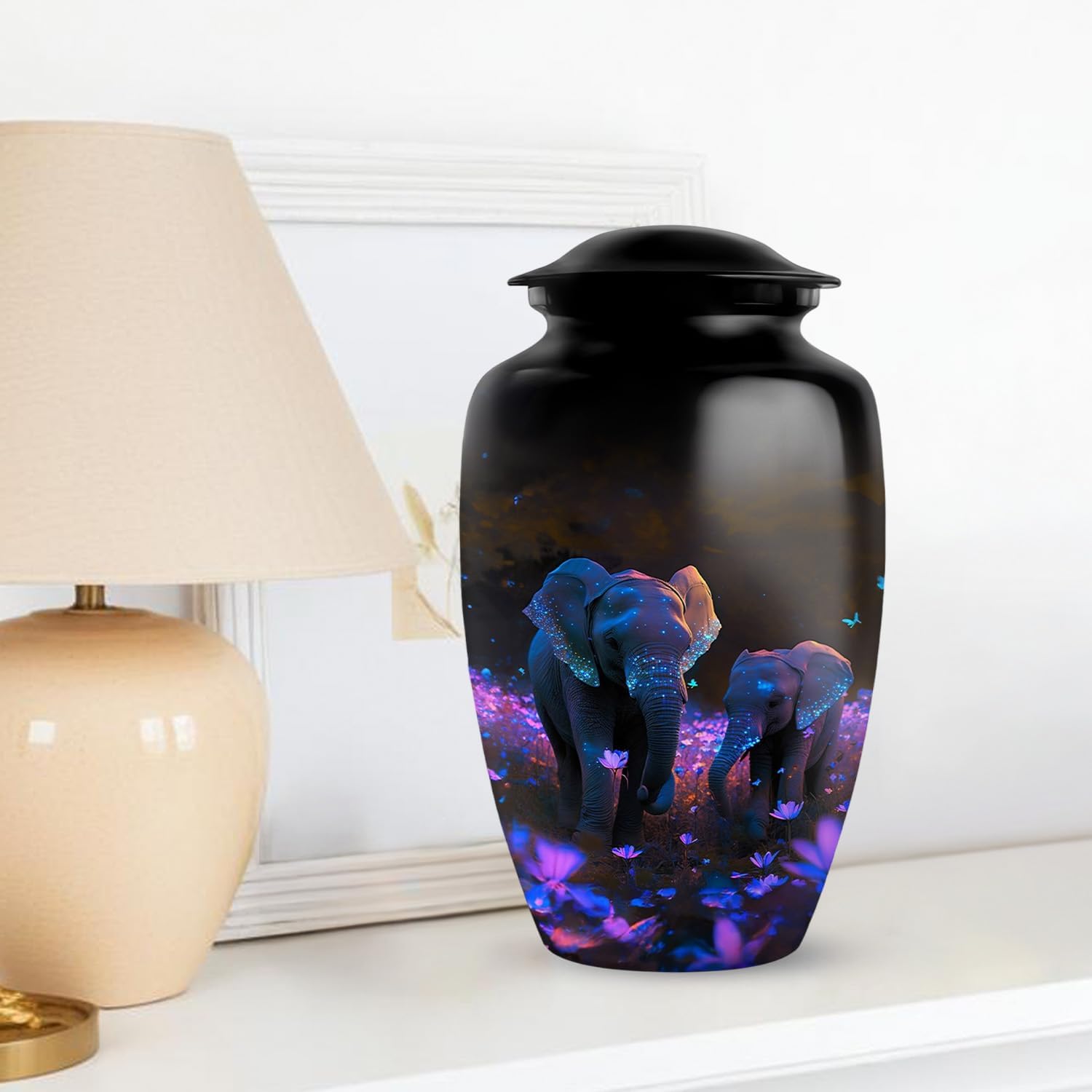 Aluminum Elephant Ashes Urn - 10 Inch Cremation Urn for Adult