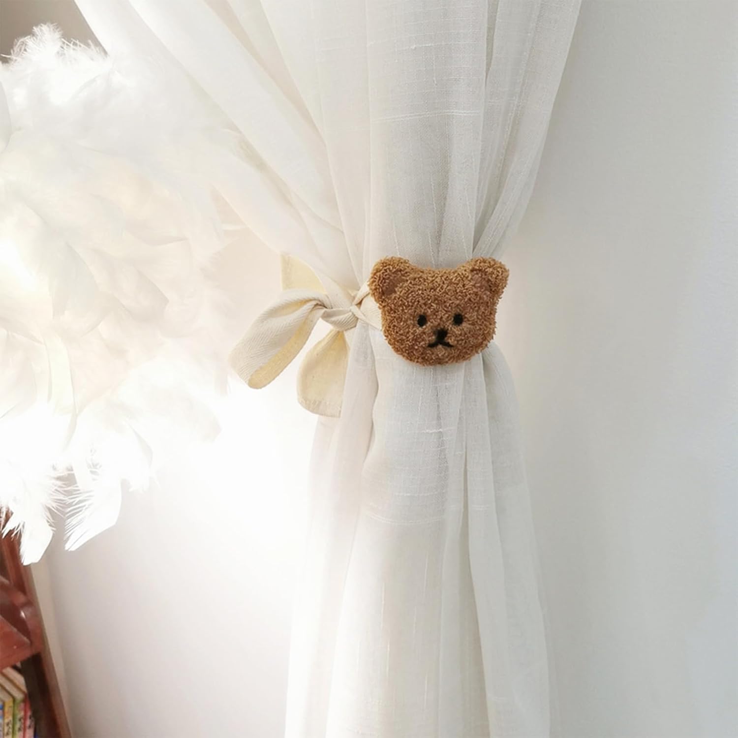 2pcs Cute Bear Curtain Tiebacks for Bedroom and Car Windows