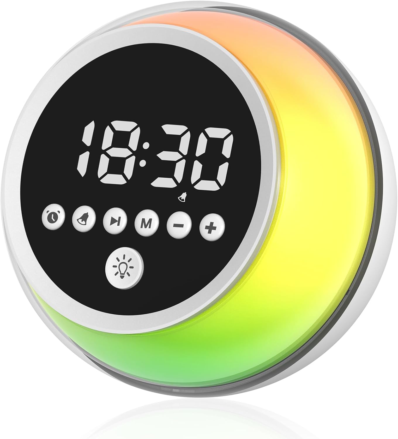 Dinvel Alarm Clock with Bluetooth Speaker and Night Light