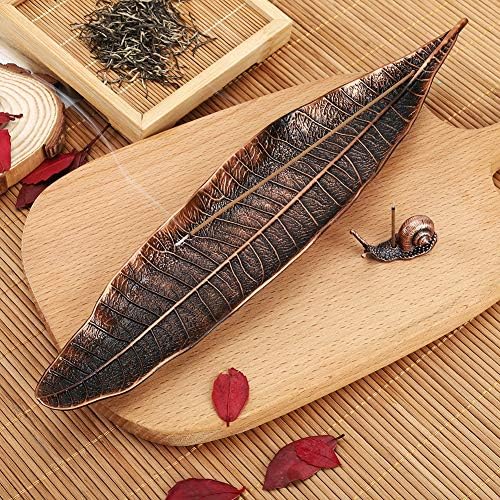 Accmor Red Copper Incense Holder Set with Leaf and Snail Burners