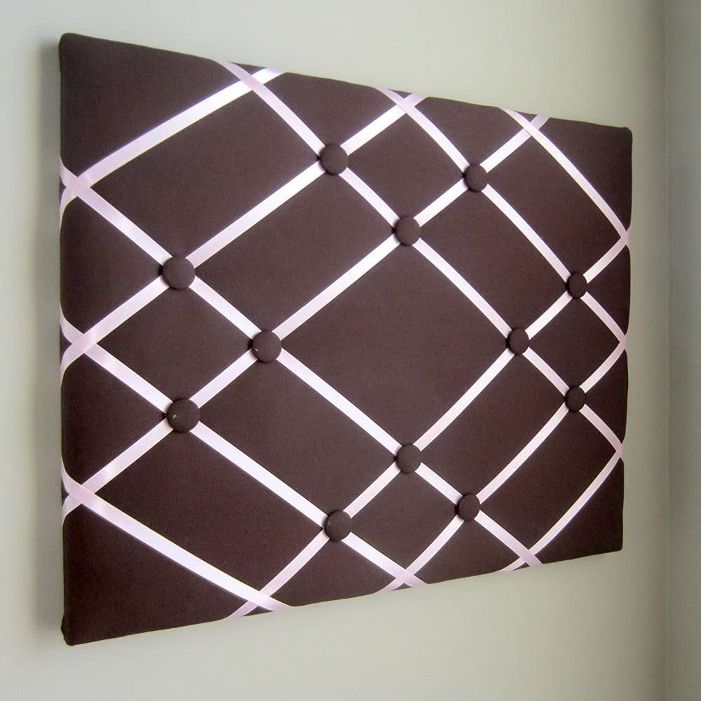 16x20 French Memory Board Bow Holder Chocolate Brown and Pink