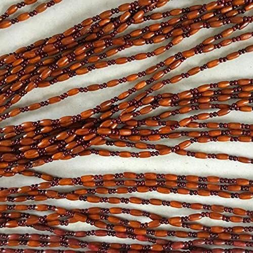 LEOSXA Natural Wooden Beaded Curtain Door Decor Panel
