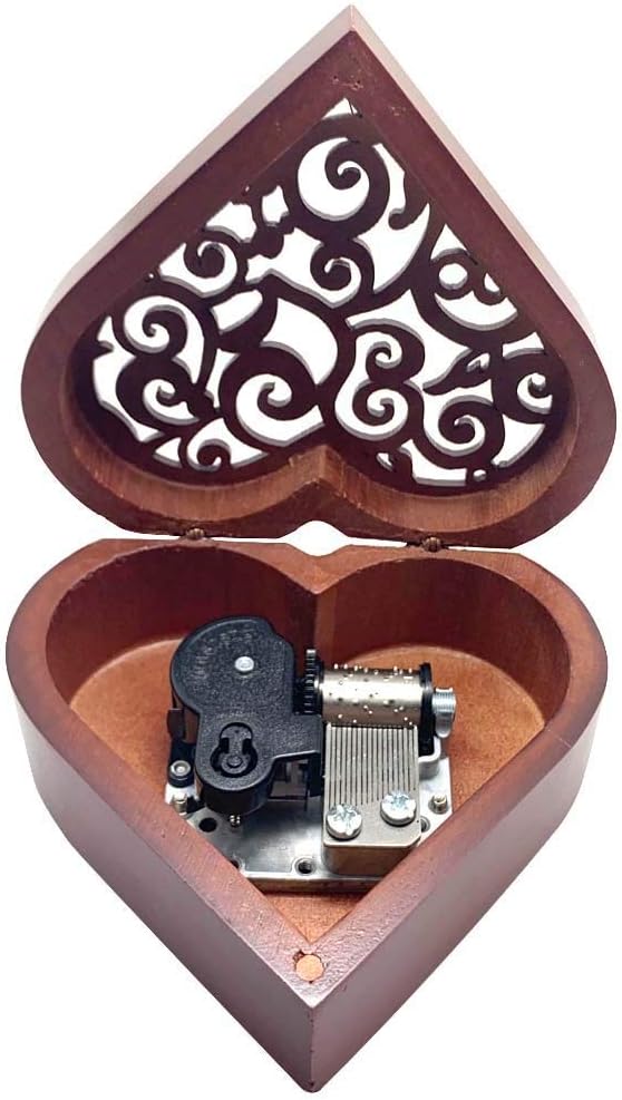 Pursuestar Heart Shaped Wind Up Music Box