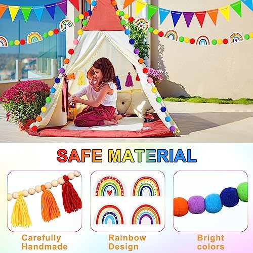 Sumind 5 Pcs Retro Rainbow Classroom Decor Set