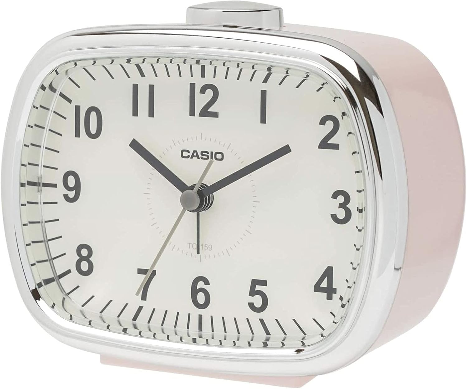 CASIO TQ-159-4JF Pink Analog Alarm Clock with Light and Snooze Function
