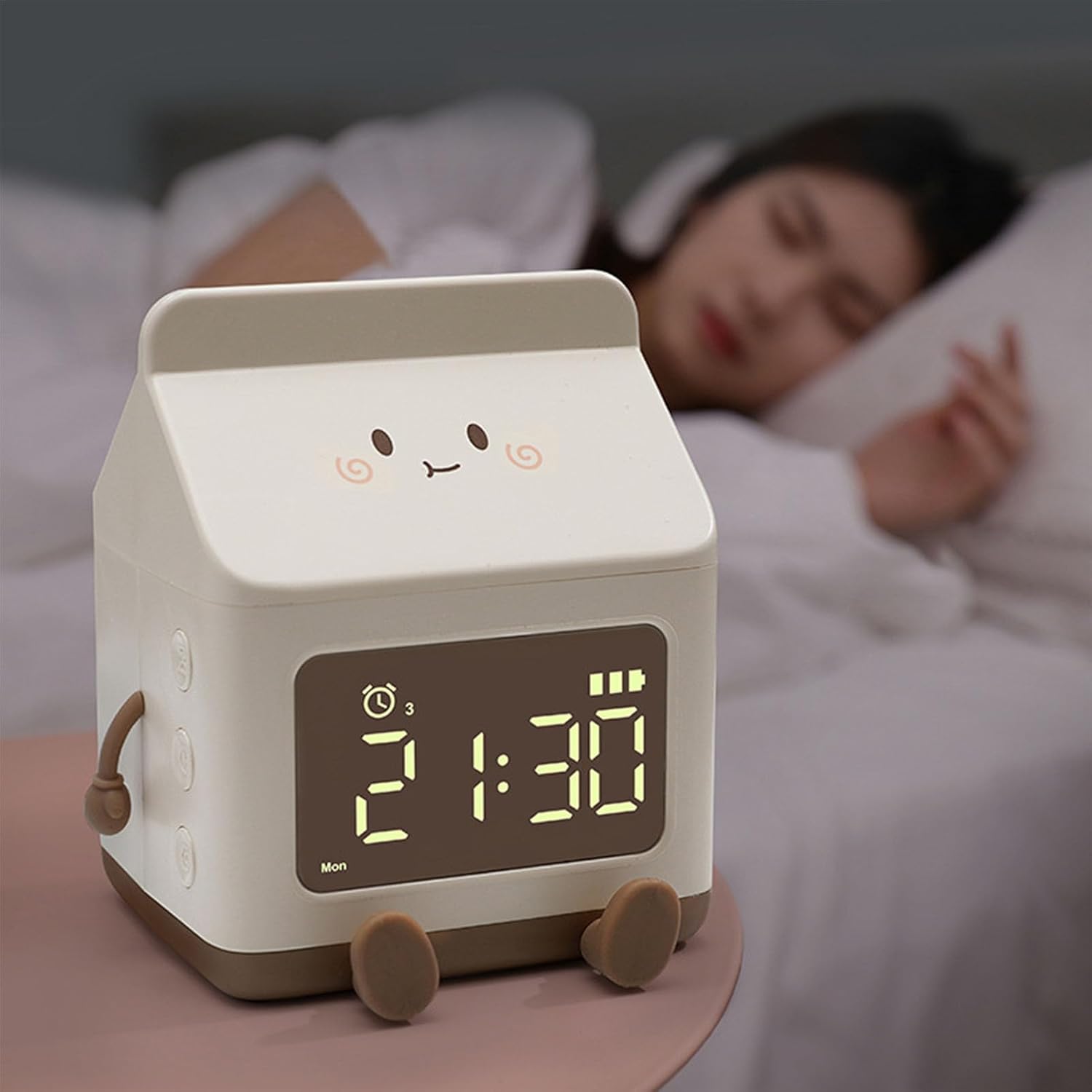 Fun Milk Box Alarm Clock for Kids and Students