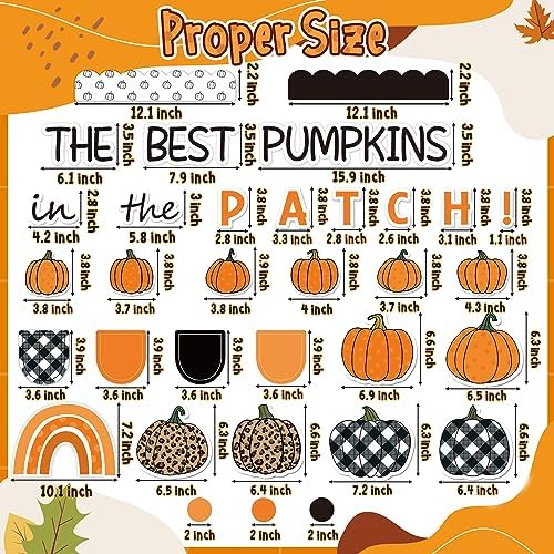 Haooryx Fall Pumpkin Decor Bulletin Board Set