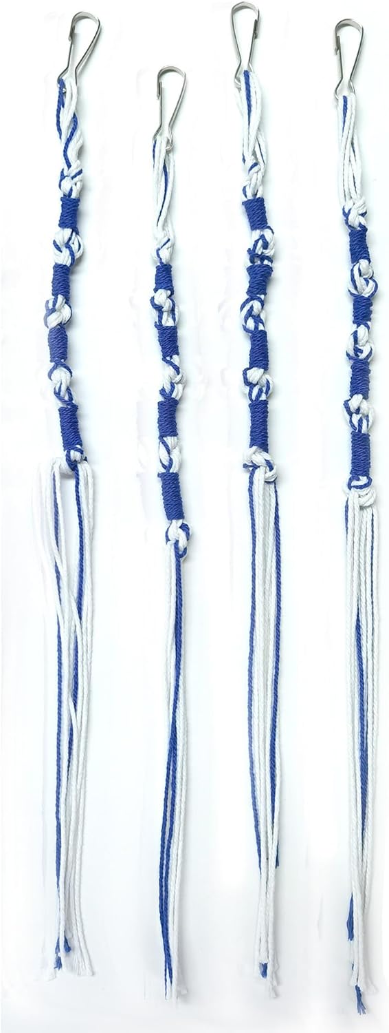 Rooherd Jewish Blue and White Tzitzits Set for Men Women