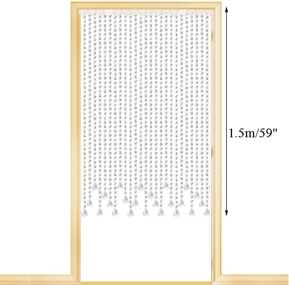 OKUOKA 25 Strands Crystal Bead Curtain for Doorways and Room Dividers