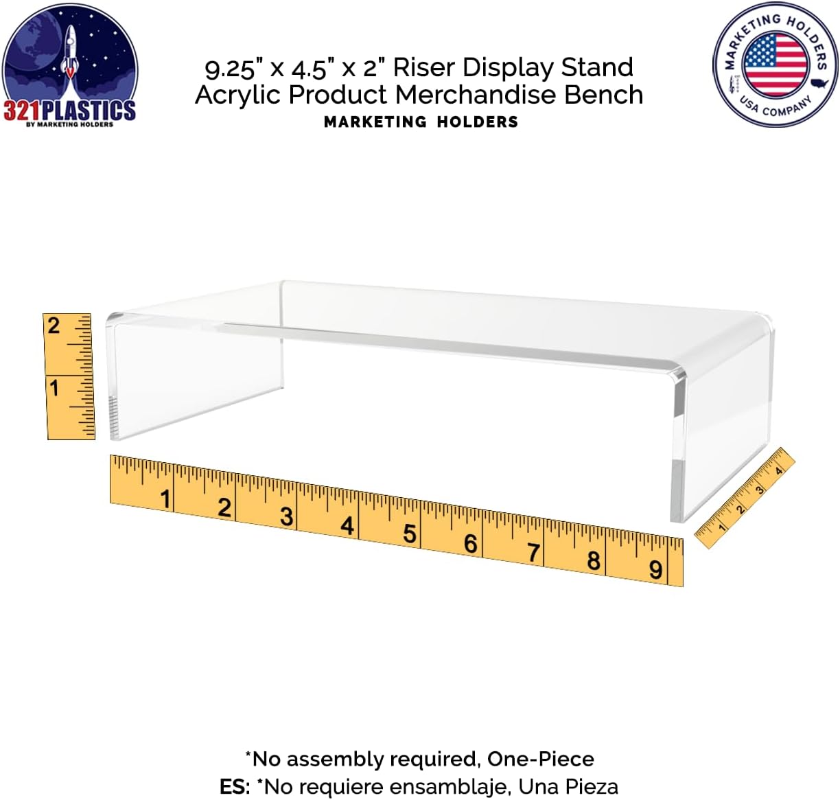 Clear Acrylic Riser Display Stand 9x45 Inch