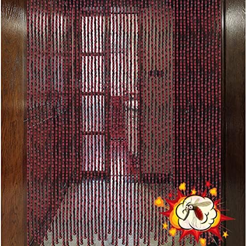 Bamboo Beaded Curtain Natural Wooden Door Divider 60 Strands 150cm Length