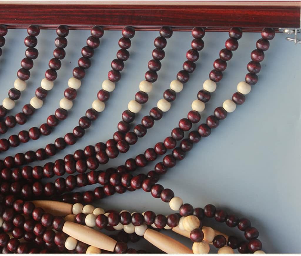 ZHOUXIAO Natural Wood Beaded Curtain for Doorways