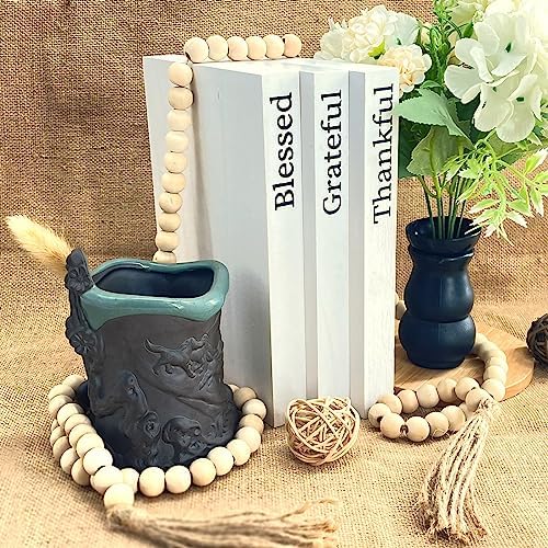 LIAQICHA Decorative Books with Wooden Bead Tassel 58 in