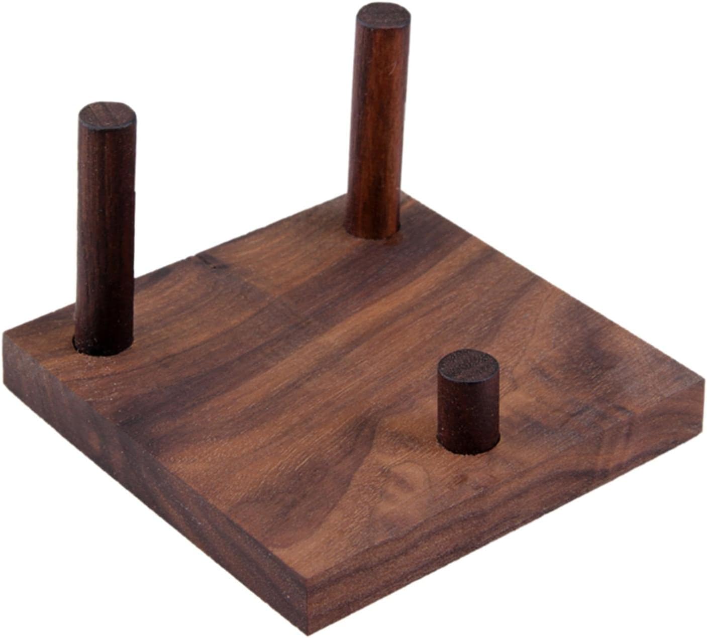 Mineral Display Frame with Wooden Base and Three Peg Easel Stand