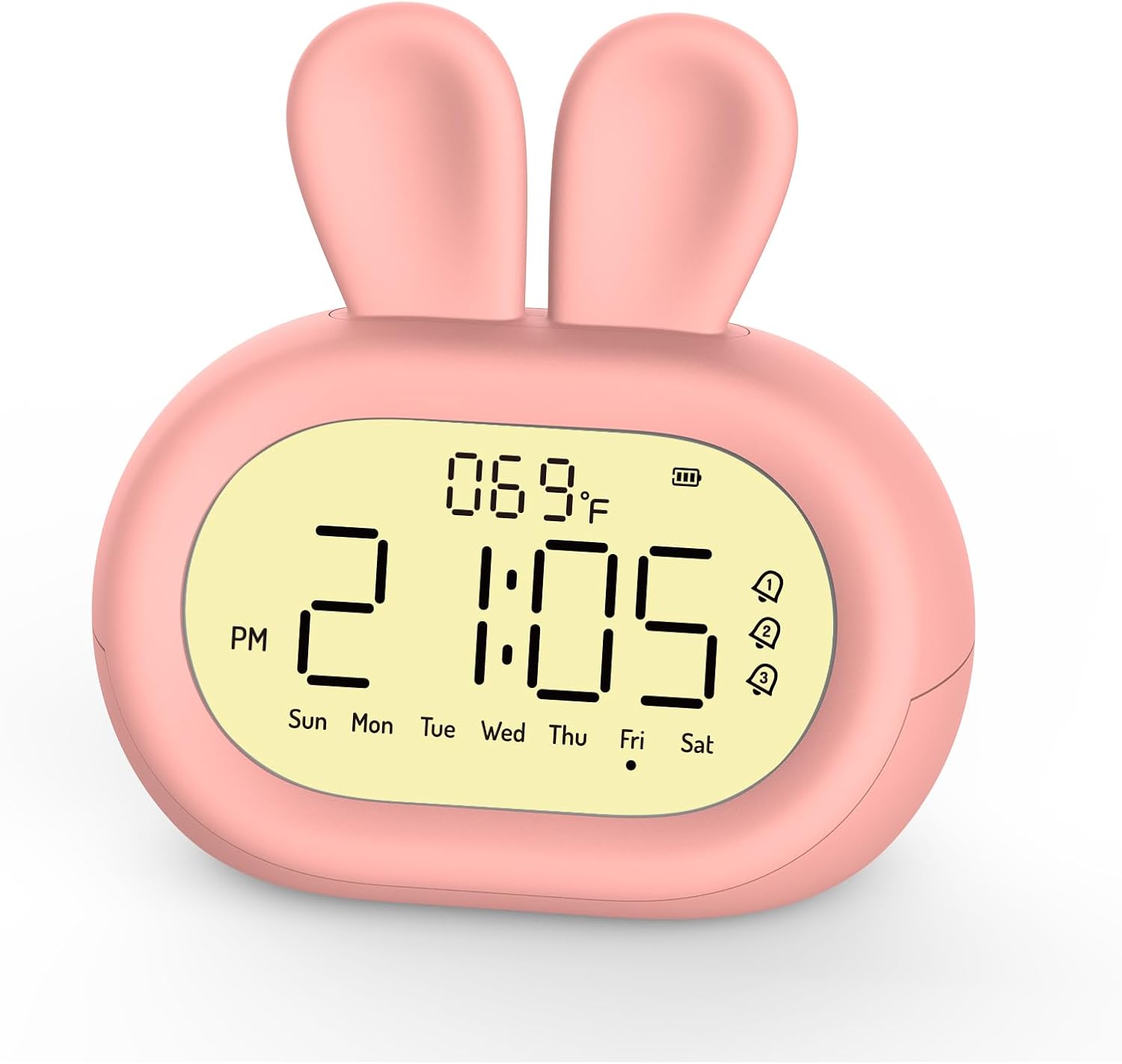 Cute Rabbit Alarm Clock for Kids with Night Light