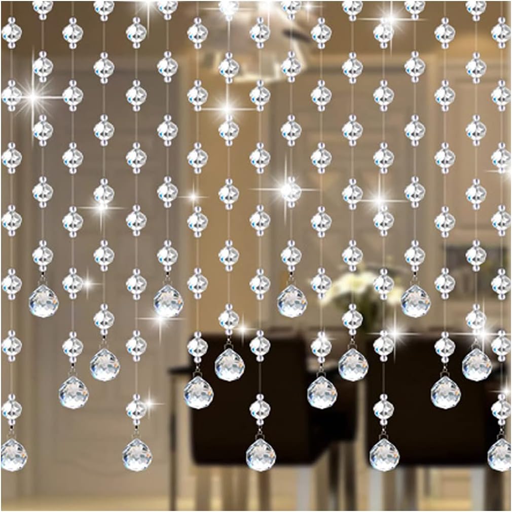 ZHOUXIAO Crystals Door Curtains 25 Strands Beaded Tassel Decor