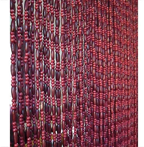 OKUOKA 31 Strands Beaded Door Curtain Red Wine Style