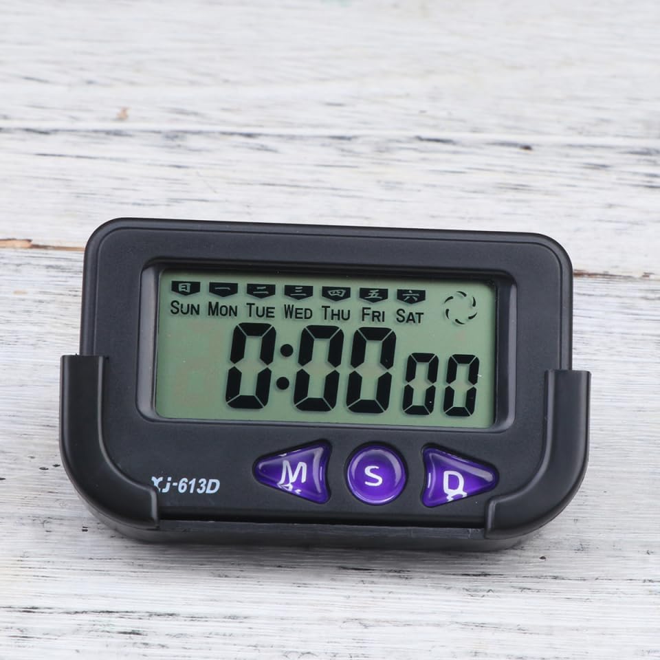 Wakauto Car Alarm Clock with LCD Display Black