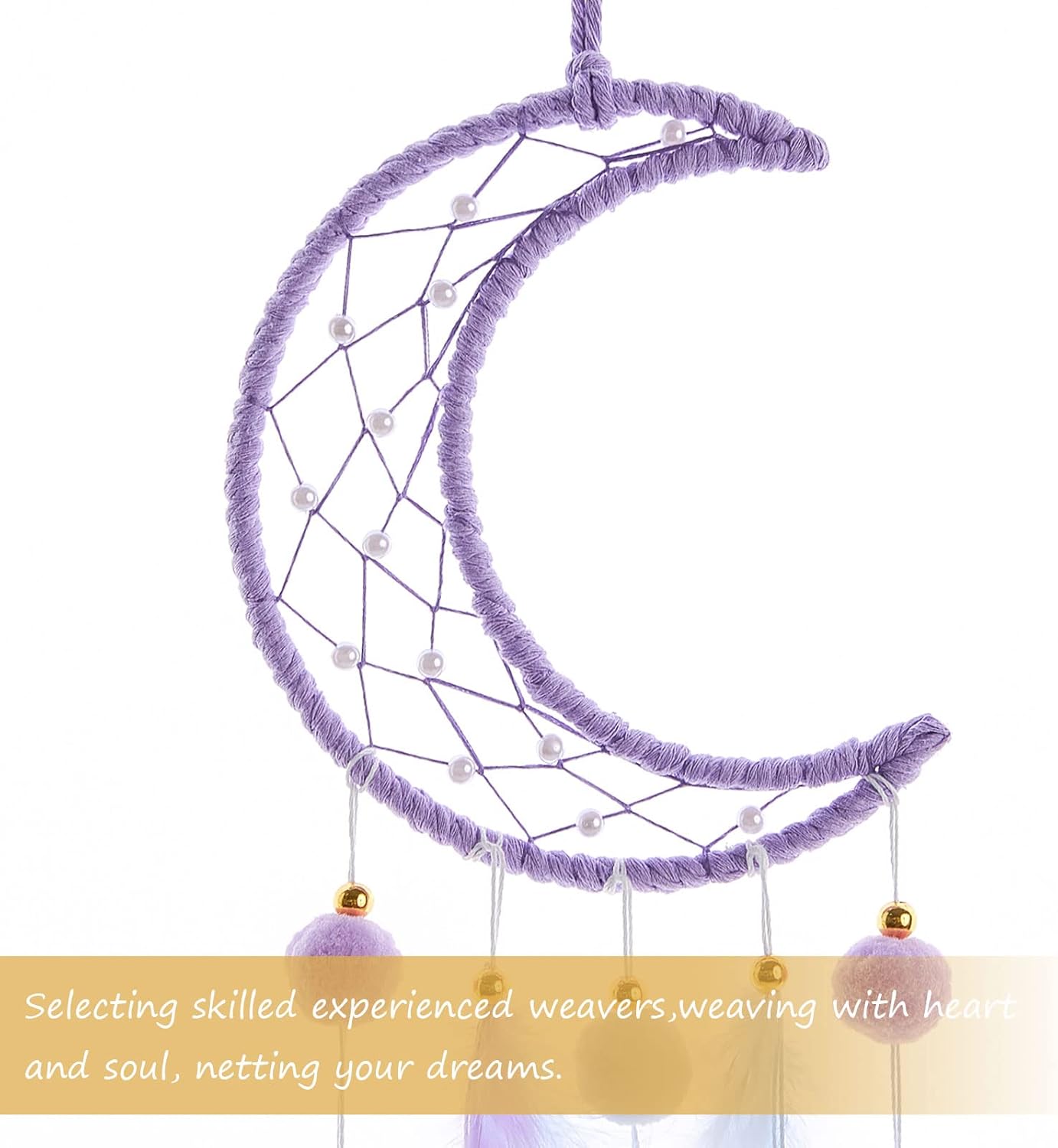 Pretty Jolly Purple Moon Kids Dream Catcher Wall Decor