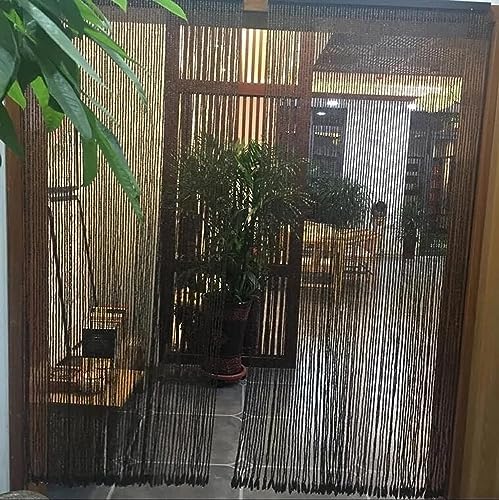 Wcxixo Wood and Bamboo Beaded Curtain for Doorway