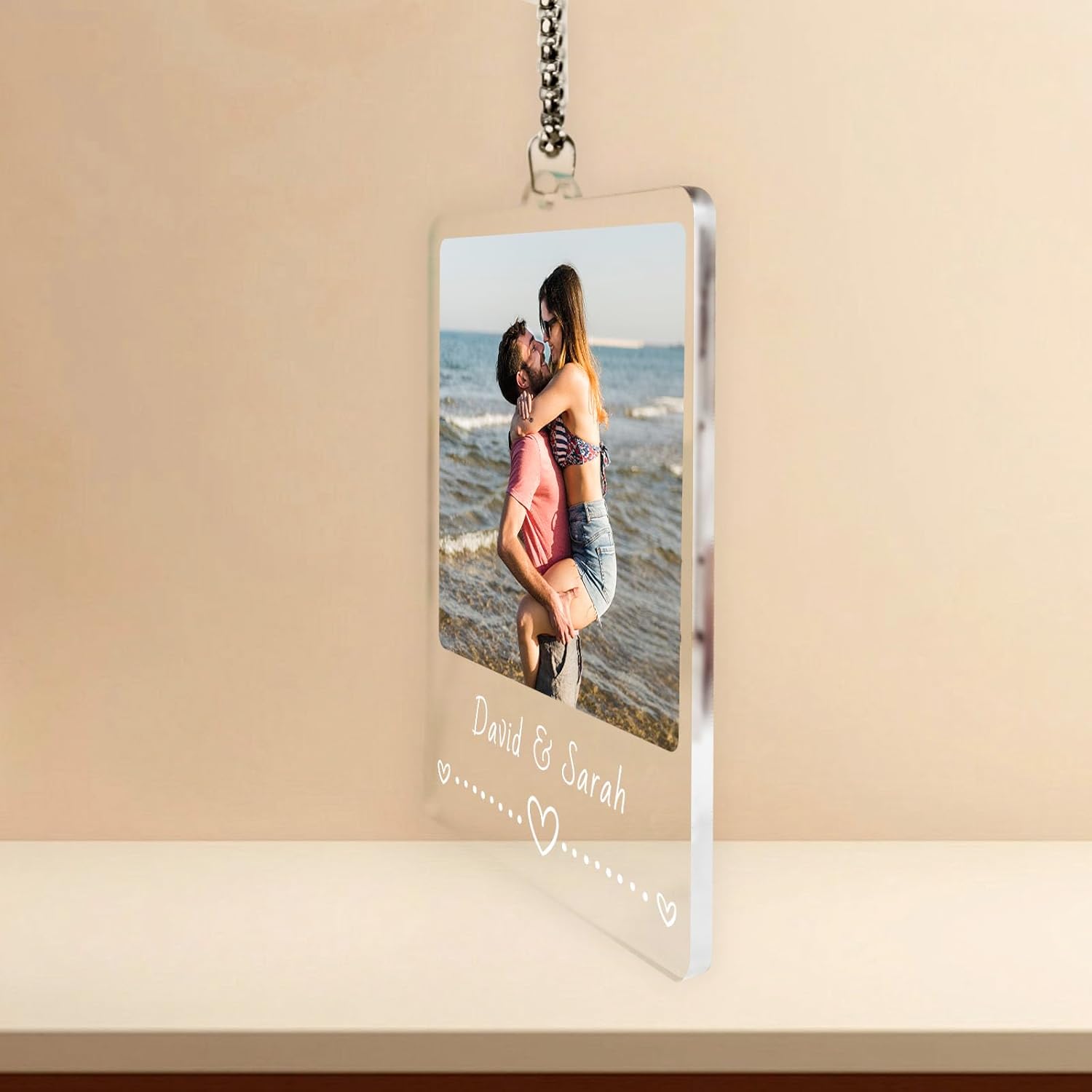 TEQUAN Custom Photo Car Charm - Personalized Rearview Mirror Decor