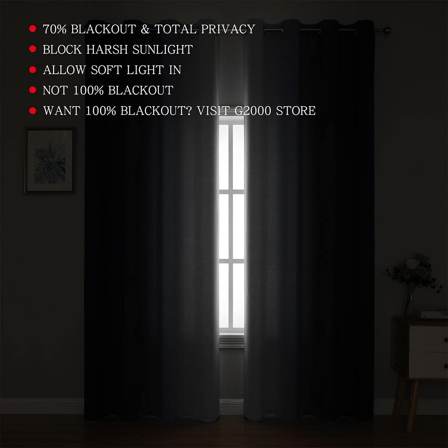 G2000 Ombre Blackout Curtains 2 Panels Set