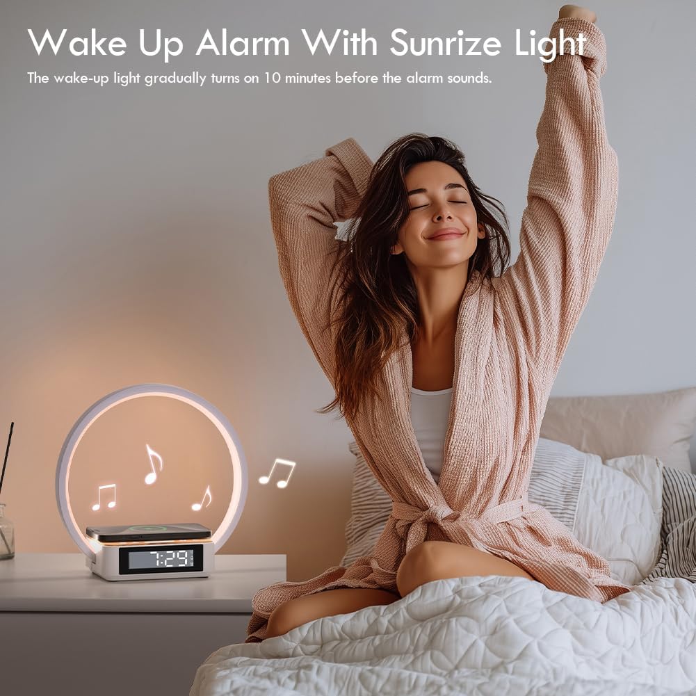 Smart Alarm Clock with Sunrise Simulation and Wireless Charging