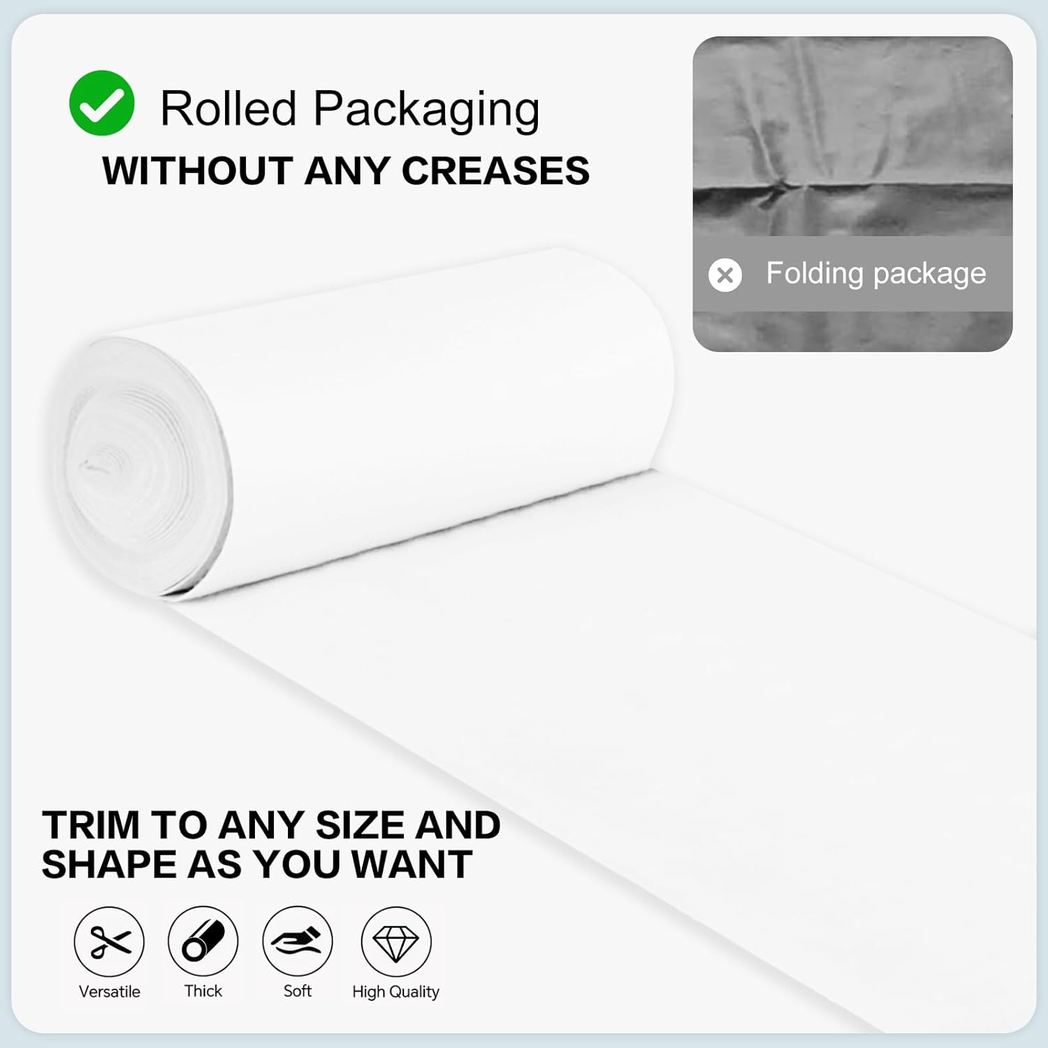 VOK White Aisle Runner Carpet Rug for Weddings 3x15 ft