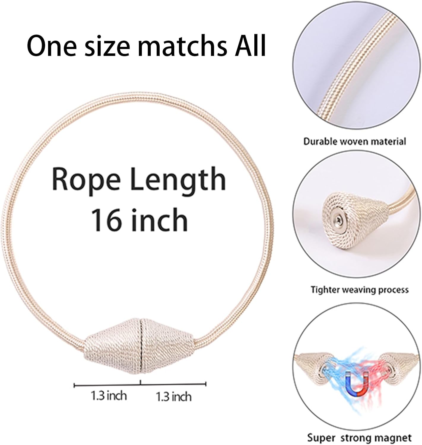 2 Pack Magnetic Curtain Tiebacks Brown