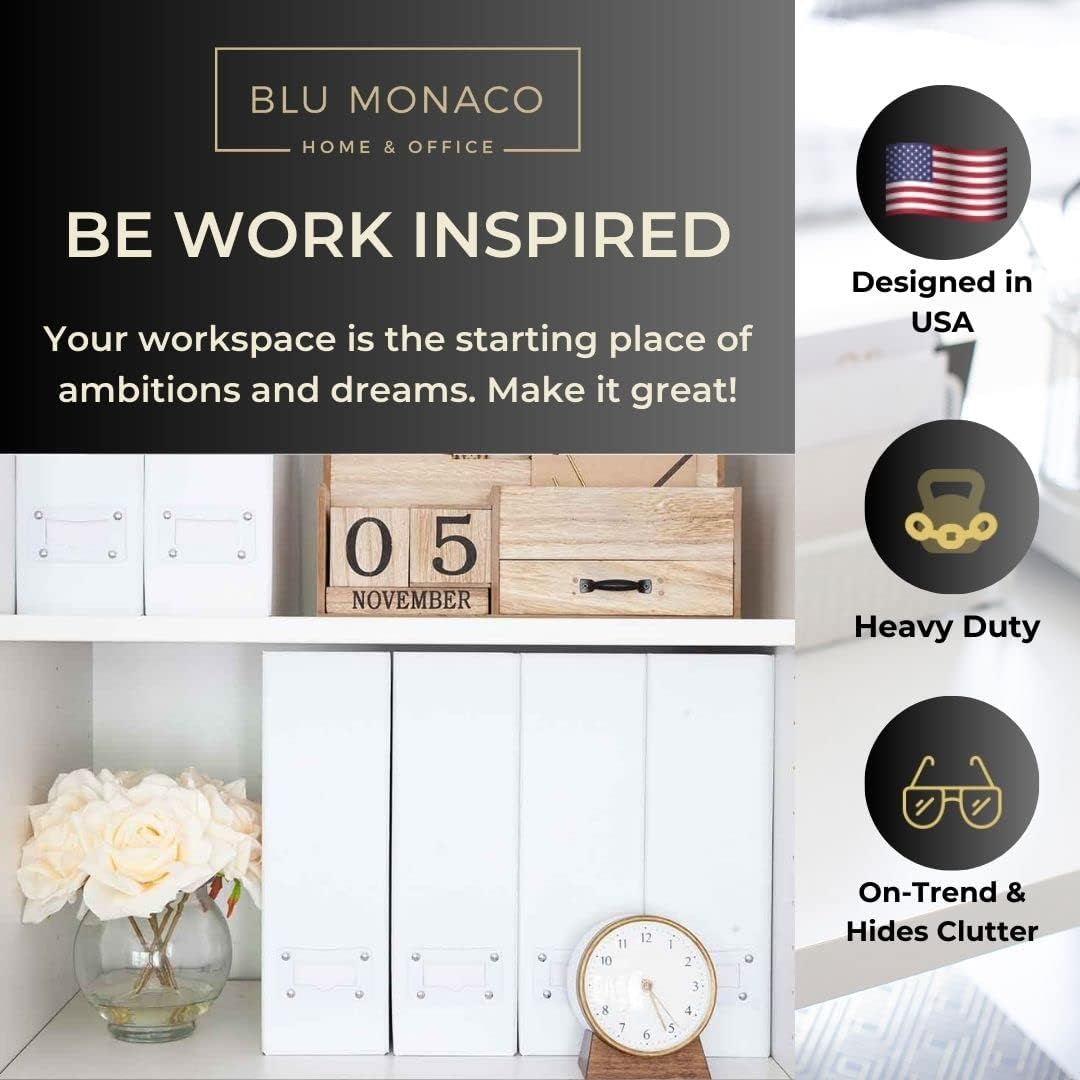 BLU MONACO Set of 6 Foldable White Magazine File Holders
