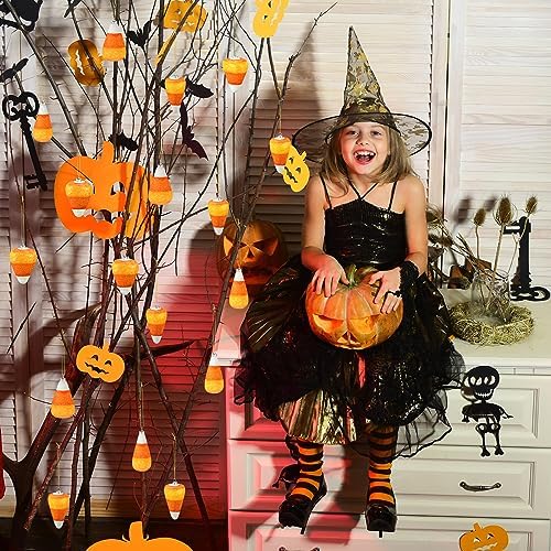 12 Pcs Halloween 3D Glitter Candy Corn Hanging Ornaments
