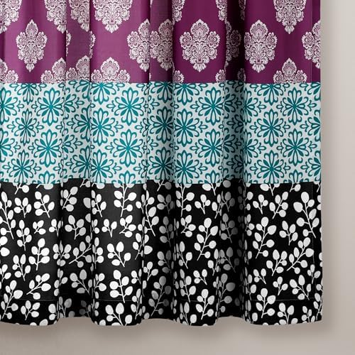 Lush Decor Bohemian Stripe Curtain Panels 52x63 Fuchsia Orange