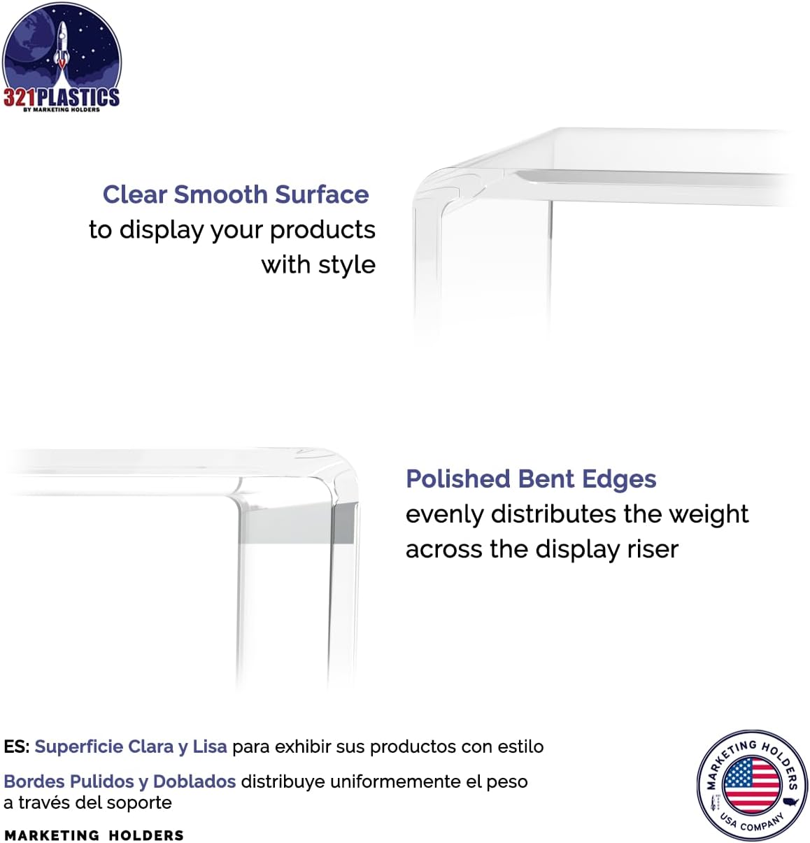 Clear Acrylic Riser Display Stand for Countertop