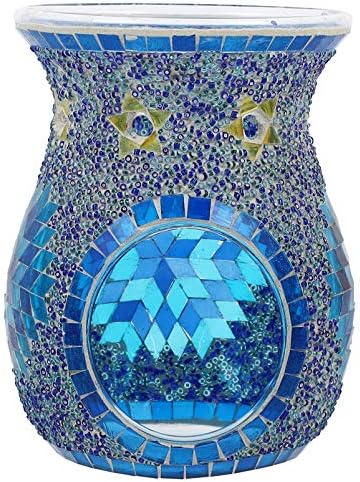 Uonlytech Mosaic Glass Oil Burner Bohemian Style
