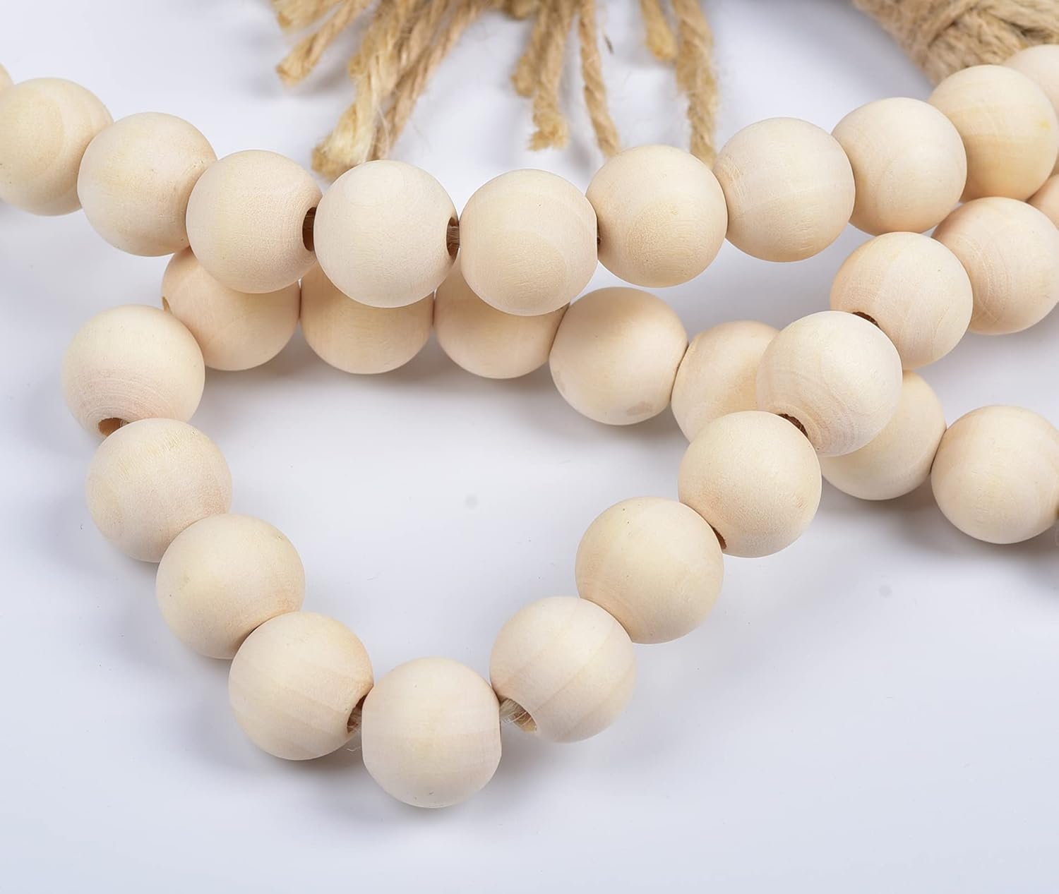LSKYTOP 58 Inches Wood Bead Garland with Tassel
