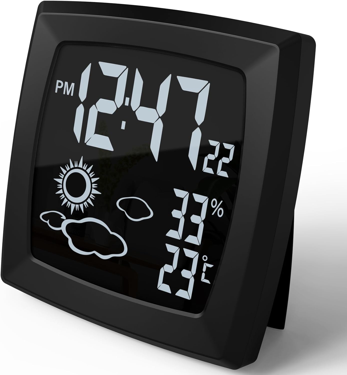 VOILEIPAGI Auto Backlight Digital Alarm Clock with Temperature Humidity