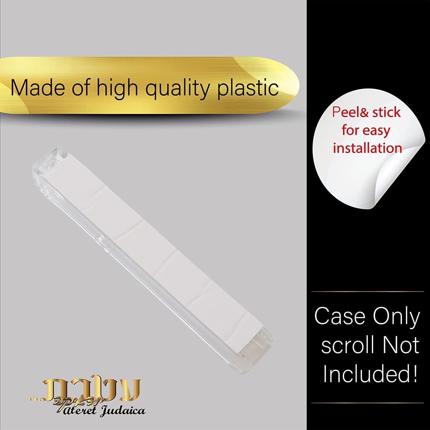 4 Pack Waterproof Clear Mezuzah Case with Silver SHIN