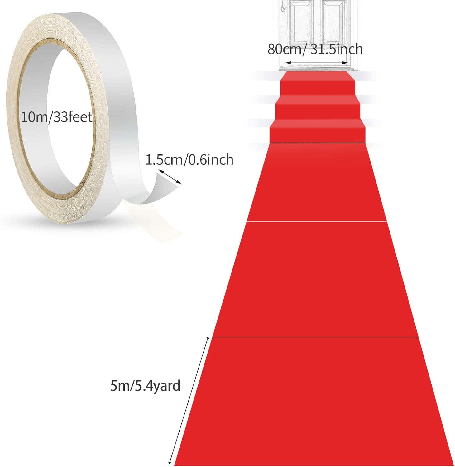 Shappy Red Carpet Runner Rug for Party Events