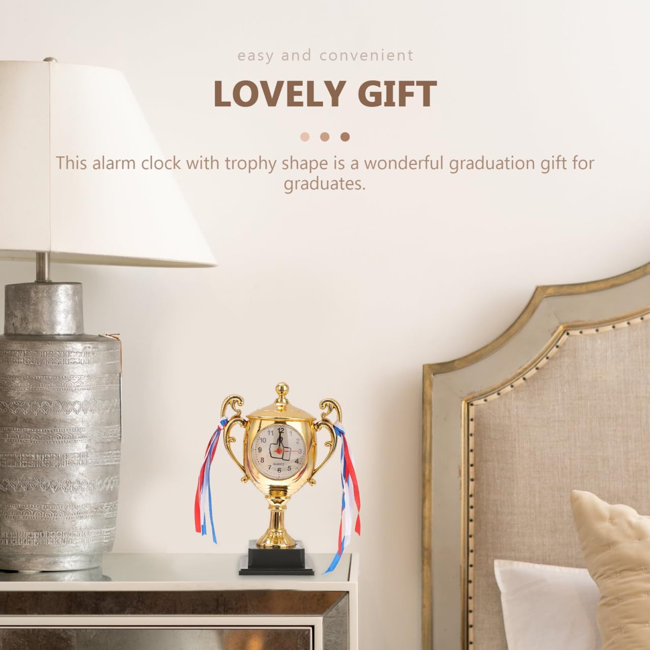 KESYOO Gold Trophy Alarm Clock for Kids and Adults