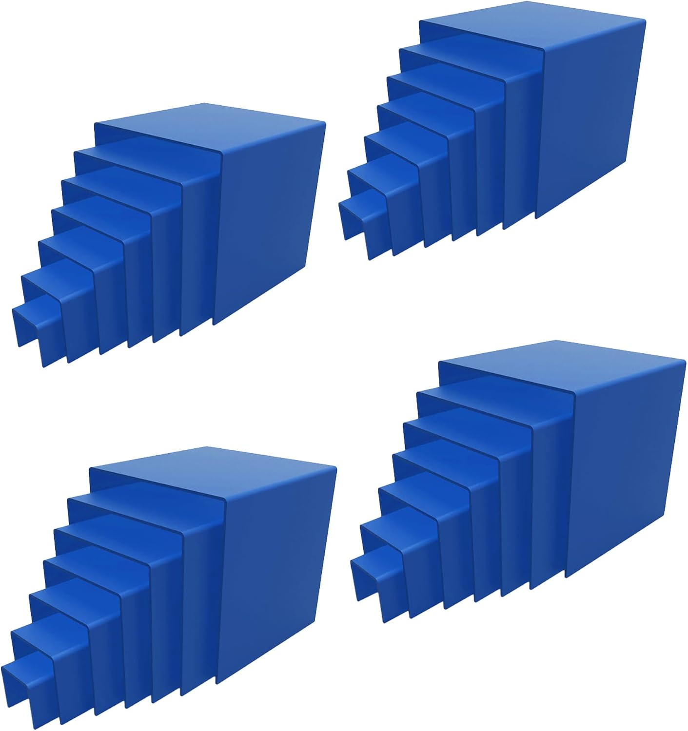 4 Sets of 7 Total 28pc Blue Acrylic Display Risers