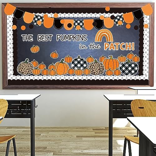 Haooryx Fall Pumpkin Decor Bulletin Board Set