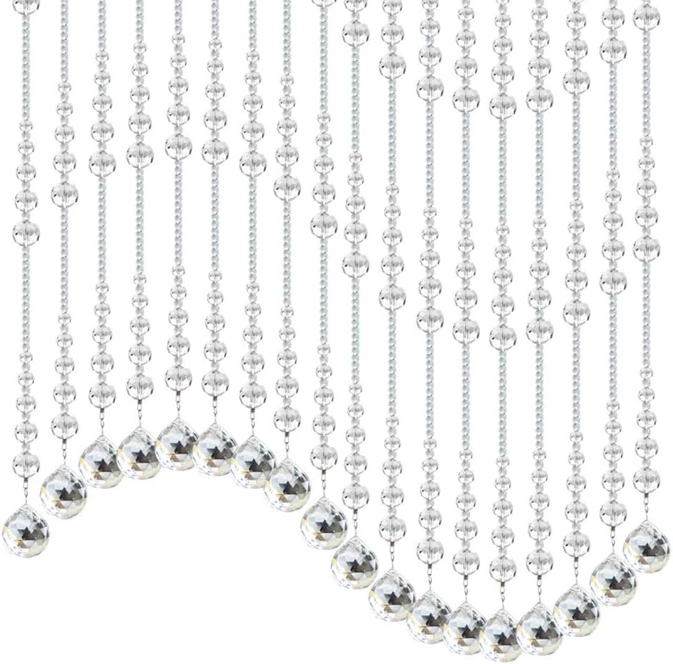 Etlegor Clear Crystal Beaded Curtain Room Divider